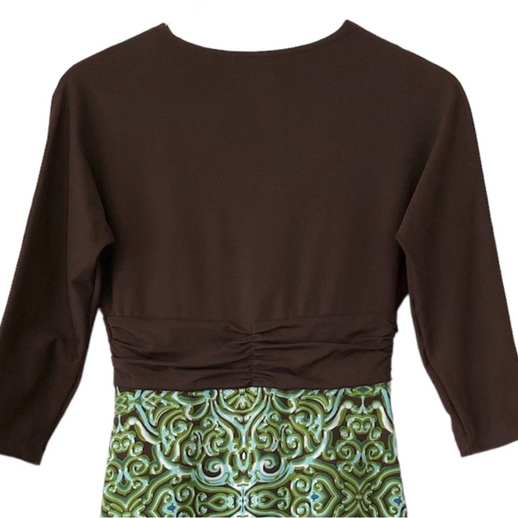 Title Nine | V-Neck Green Brown 3/4 Sleeve Athletic Dress XS Sporty - Picture 5 of 10